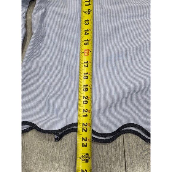 Zara Basic Collection Women's Blue Striped Bell Sleeve Top XL Blue A003794 - Picture 3 of 7